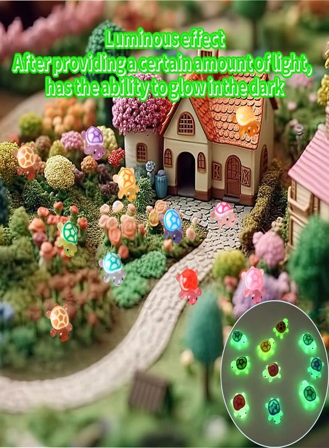 ysofun 70PCS Luminous Mini Resin Turtles, Resin Animals, Mini Turtles, Marine Craft Decoration, Suitable for Decoration of Gardens, Parties, Miniature Landscapes (Rainbow 7 Colors) - Image 4